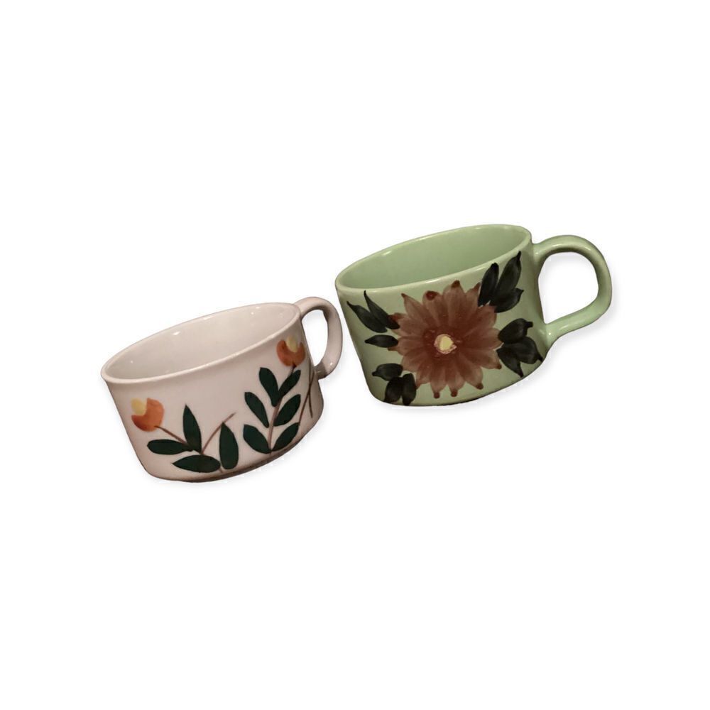 Vintage Set Of 2 Soup Mugs